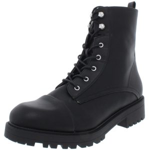 Elmhurst Stiefel – Kunstleder, Profilsohle, Combat-Stil