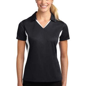 Sport-Tek Micropique Sport-Wick Damen-Poloshirt mit seitlichen Kontrastflächen – LST655