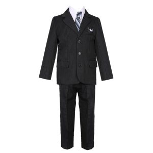 Marineblauer fünfteiliger Jungen-Festanzug mit Weste, Jacke und Hose, Größen 2–7