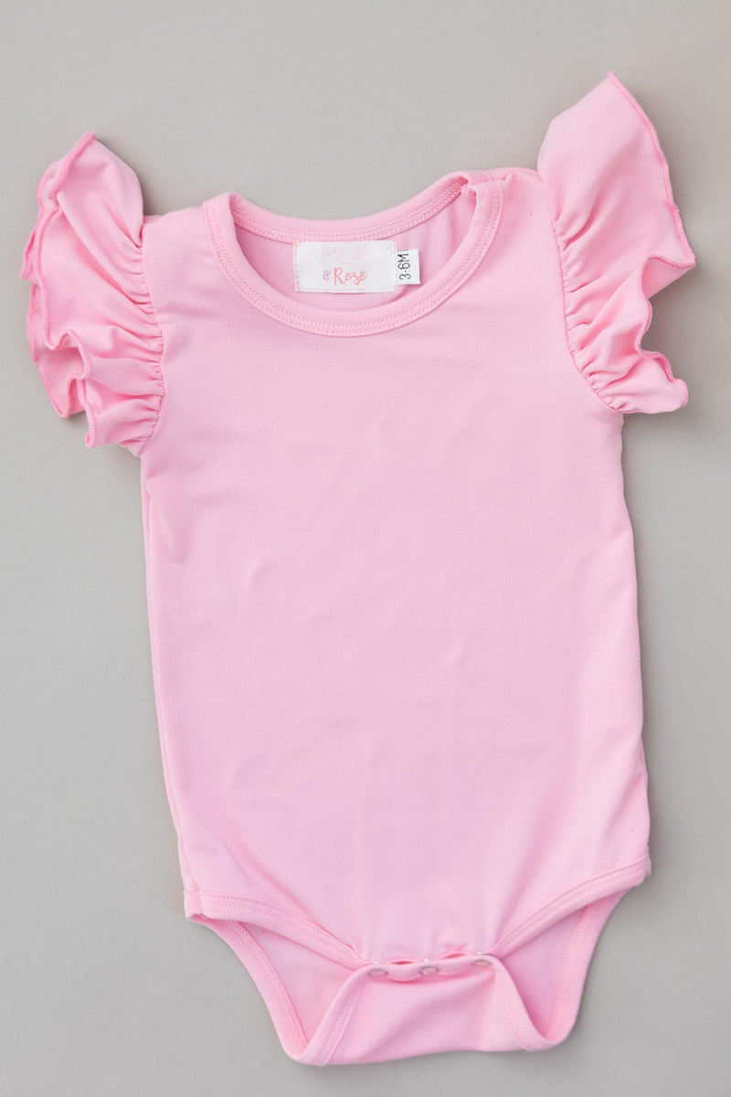Bubblegum Body – Flügeldetails, Rosa, Kurzarm