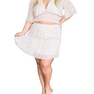 City Sweethearts Rock-Set mit Blumenmuster in Rosa