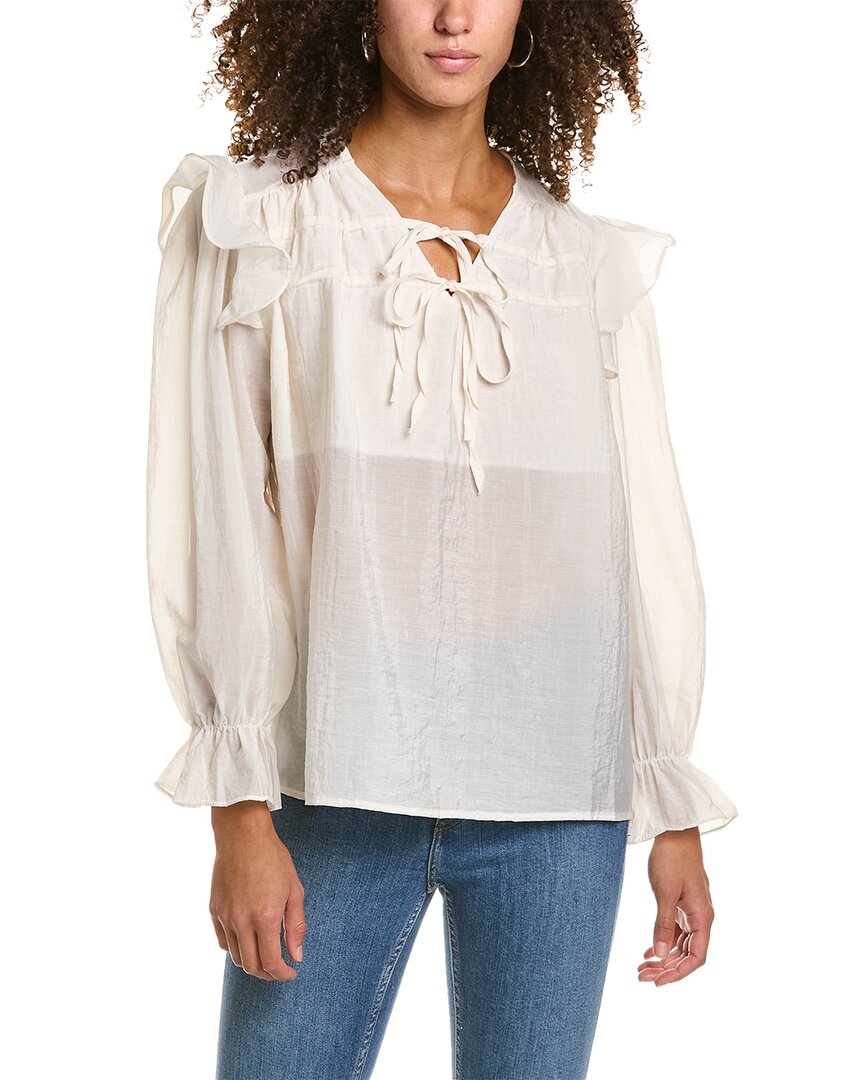 70/21 Bluse mit Bindeband am Ausschnitt