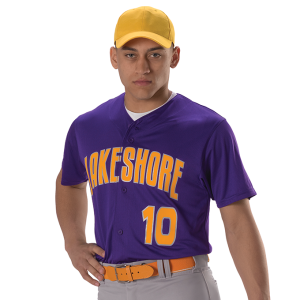 League Outfitters Custom Elite Trikot mit Tackle-Twill-Applikation und durchgehender Knopfleiste