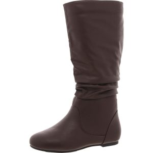 kniehohe Stiefel – Kunstleder, ohne Schnürung