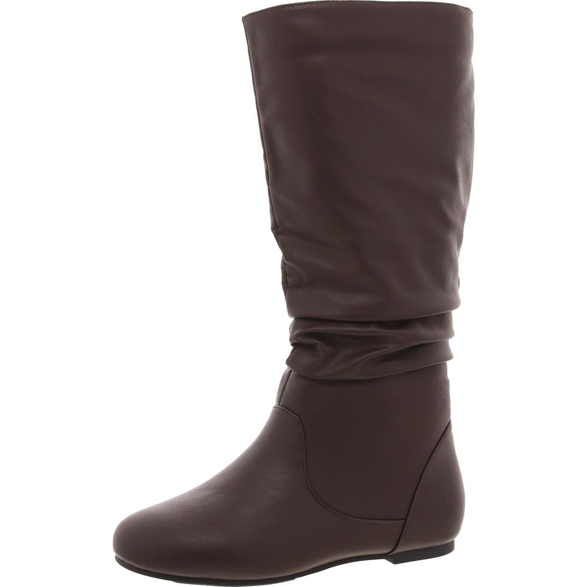 kniehohe Stiefel – Kunstleder, ohne Schnürung
