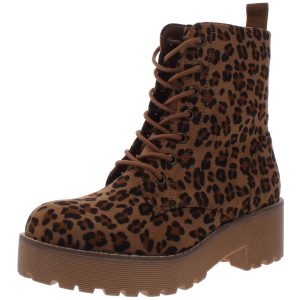 Mazzy Stiefel – Tiermuster, Plateau, Schnürung