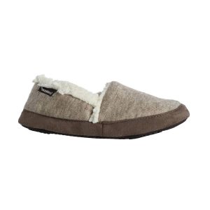 Marisol Damen-Hausschuhe aus Mikro-Veloursleder mit geschlossener Ferse – Oatmeal Heathered – 7733808562236