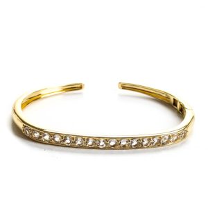 Rarities Klapparmreif mit weißem Topas aus vergoldetem Sterlingsilber in Gold, 16,2 g