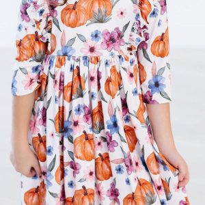 Hey Pumpkin Kleid mit schwingendem Rock – Rüschen