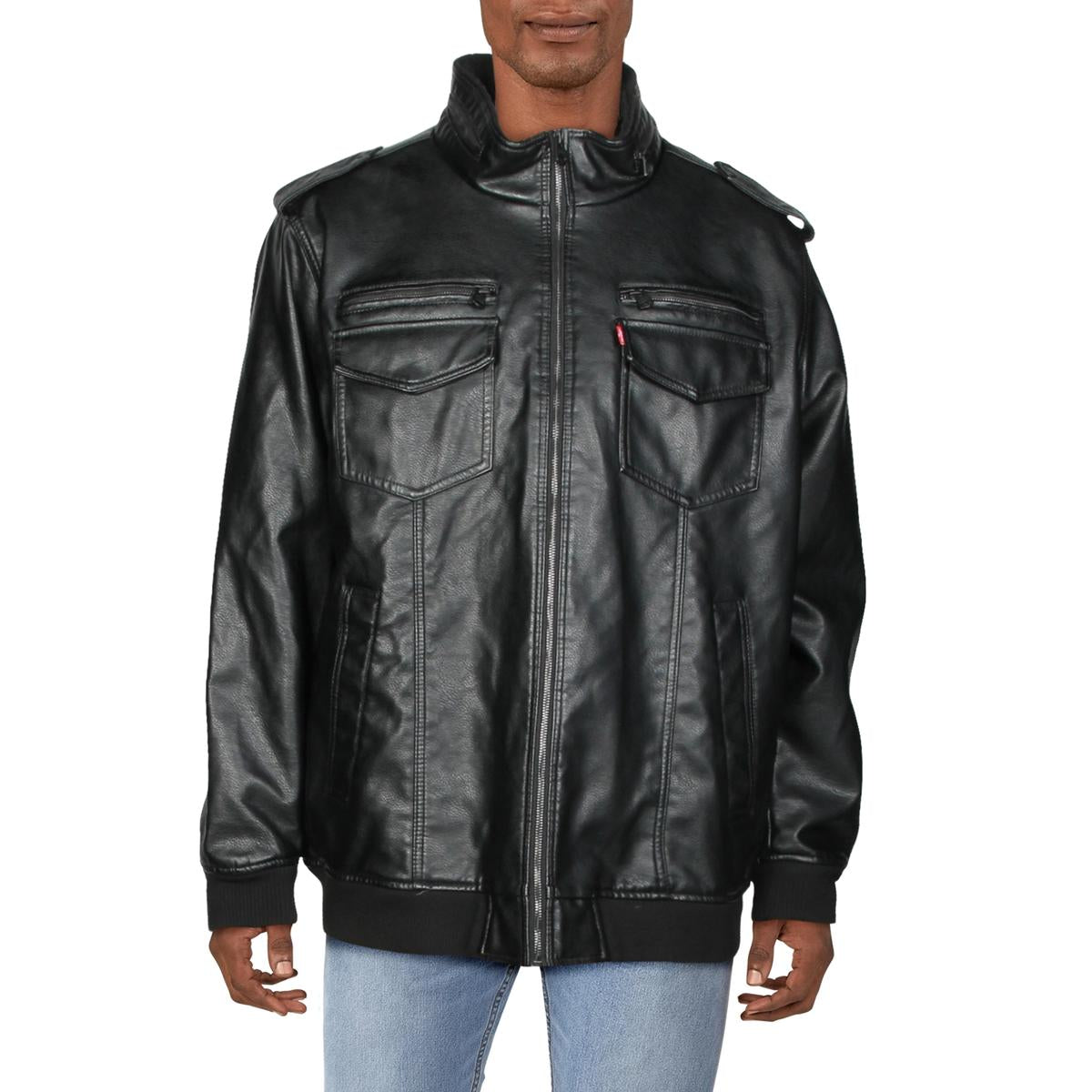 Cold Jacke – Kunstleder, Bomber-Stil, Winter