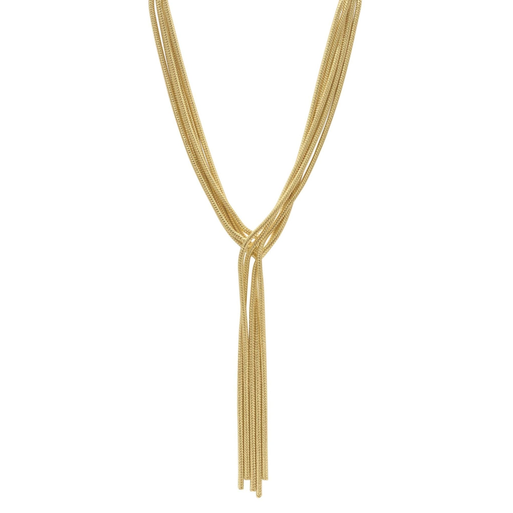 Halskette – mehrreihig, strukturiert, Kette, Gold