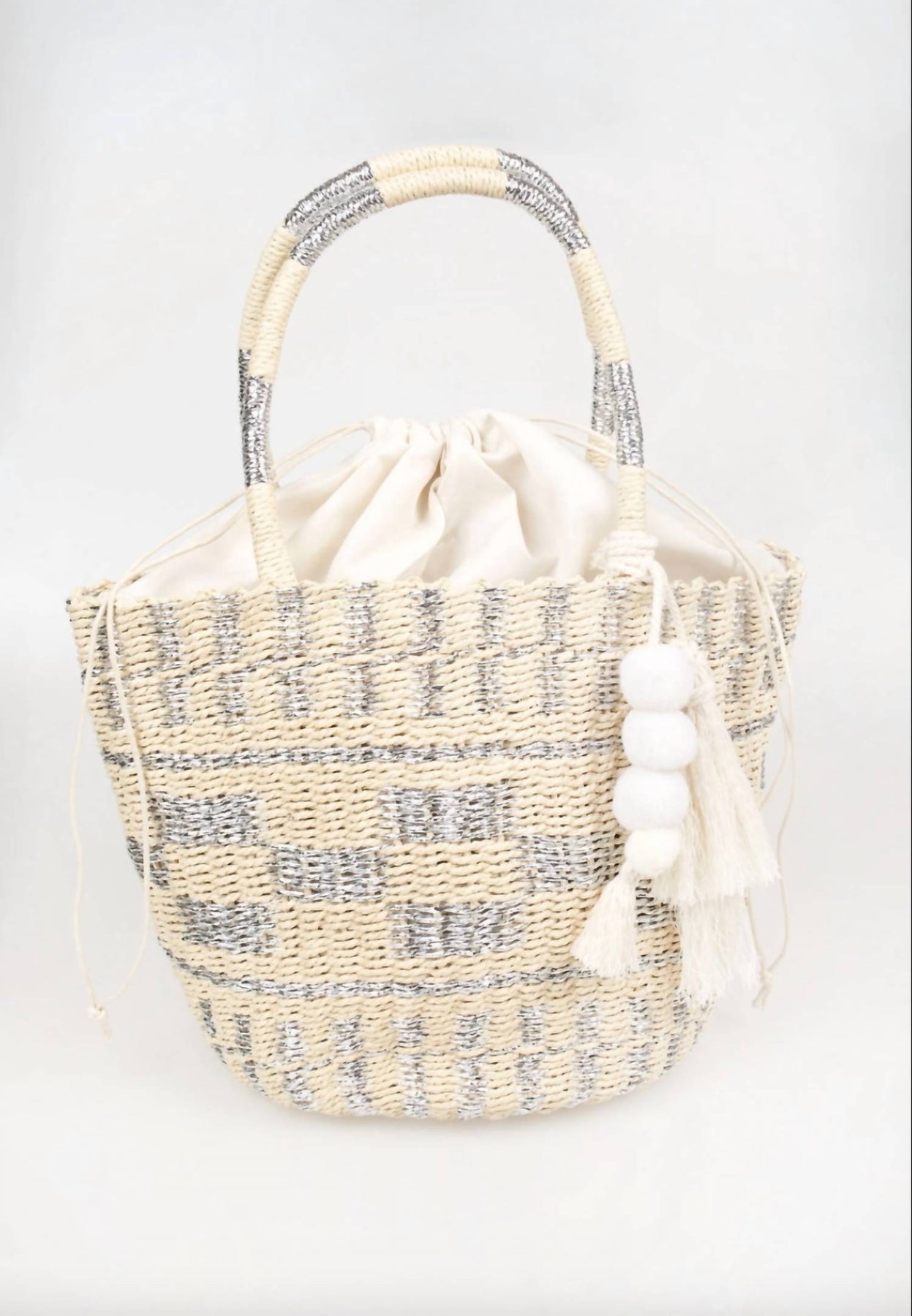 Summertime Damen-Shopper in Silber/Beige