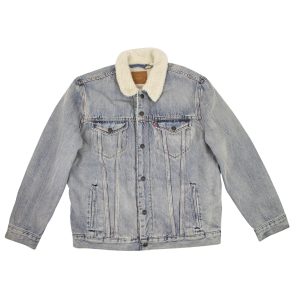 Levi’s Type III Sherpa Truckerjacke in verwaschenem Blau