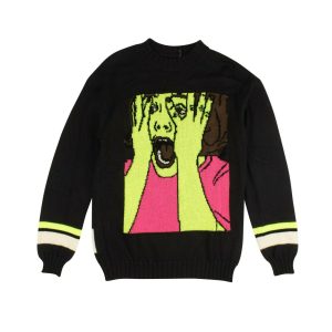 Screaming Face Pullover – Schwarz