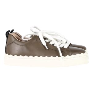 Chloé Lauren niedrige Sneaker aus braunem Leder