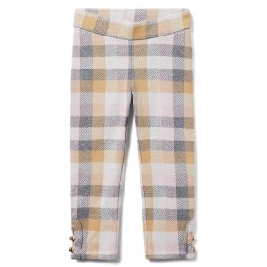 Janie and Jack Kinder-Jacquardhose mit Tartanmuster und knöpfbaren Bündchen – 7782704742460