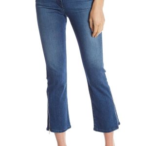 Gusset Jeans – Damen, Blau, Reißverschluss