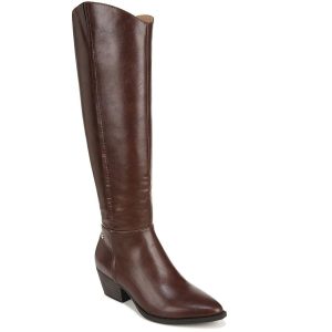 Reese kniehohe Kunstlederstiefel mit Blockabsatz