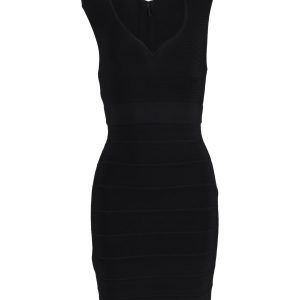 Herve Leger figurbetontes Bandage-Minikleid aus Polyester – Schwarz