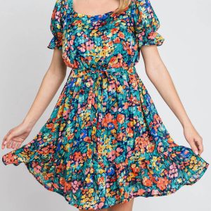 Spring Secret Kleid mit Blumenmuster in Marineblau
