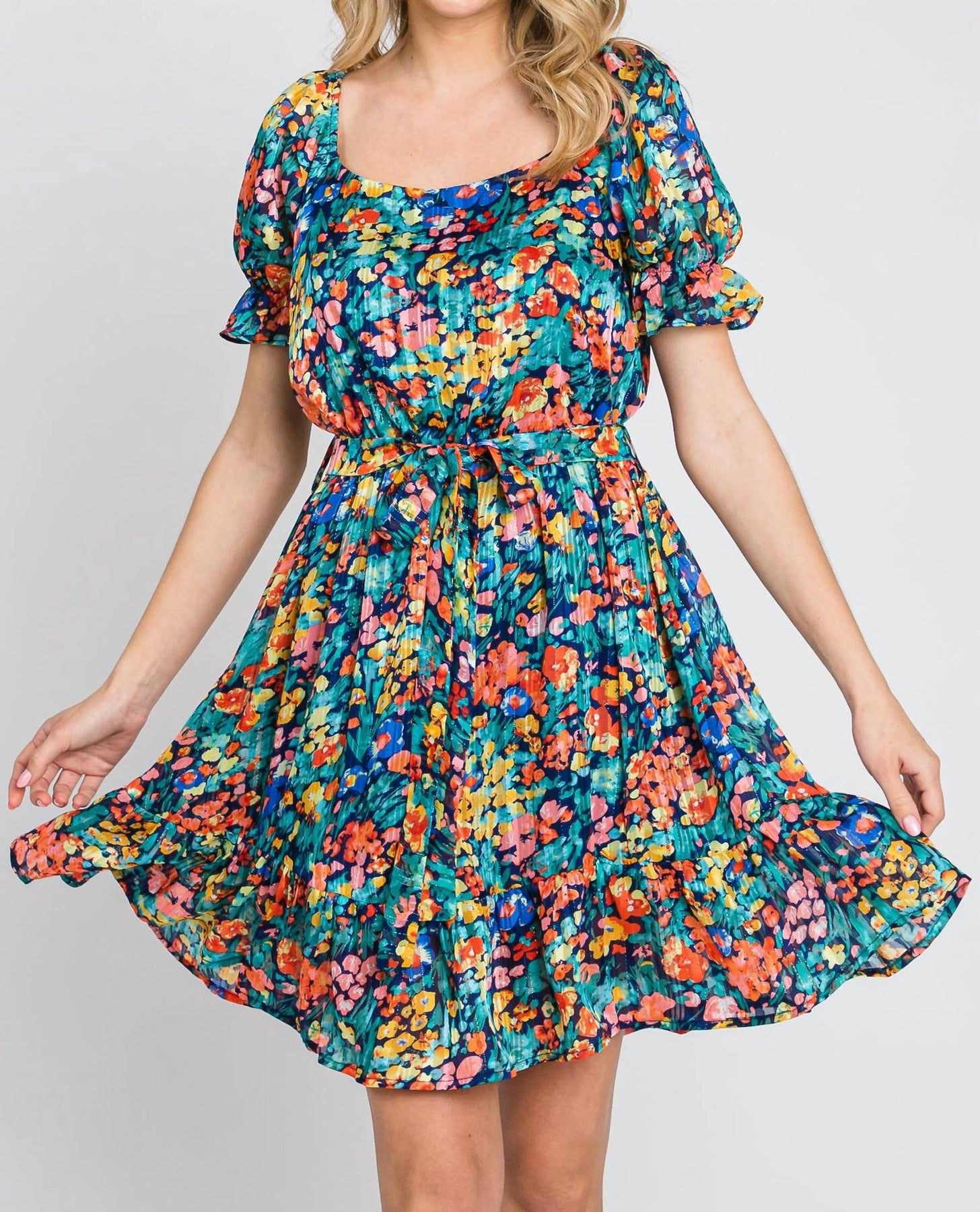 Spring Secret Kleid mit Blumenmuster in Marineblau