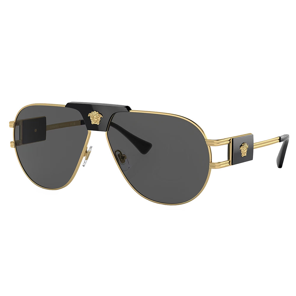 Versace – Unisex-Sonnenbrille, VE 2252 100287, Pilotenform, 63 mm