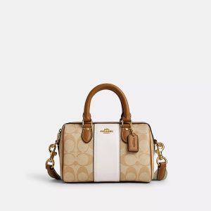 Coach Outlet Mini Rowan Umhängetasche aus Signature Canvas mit Streifen