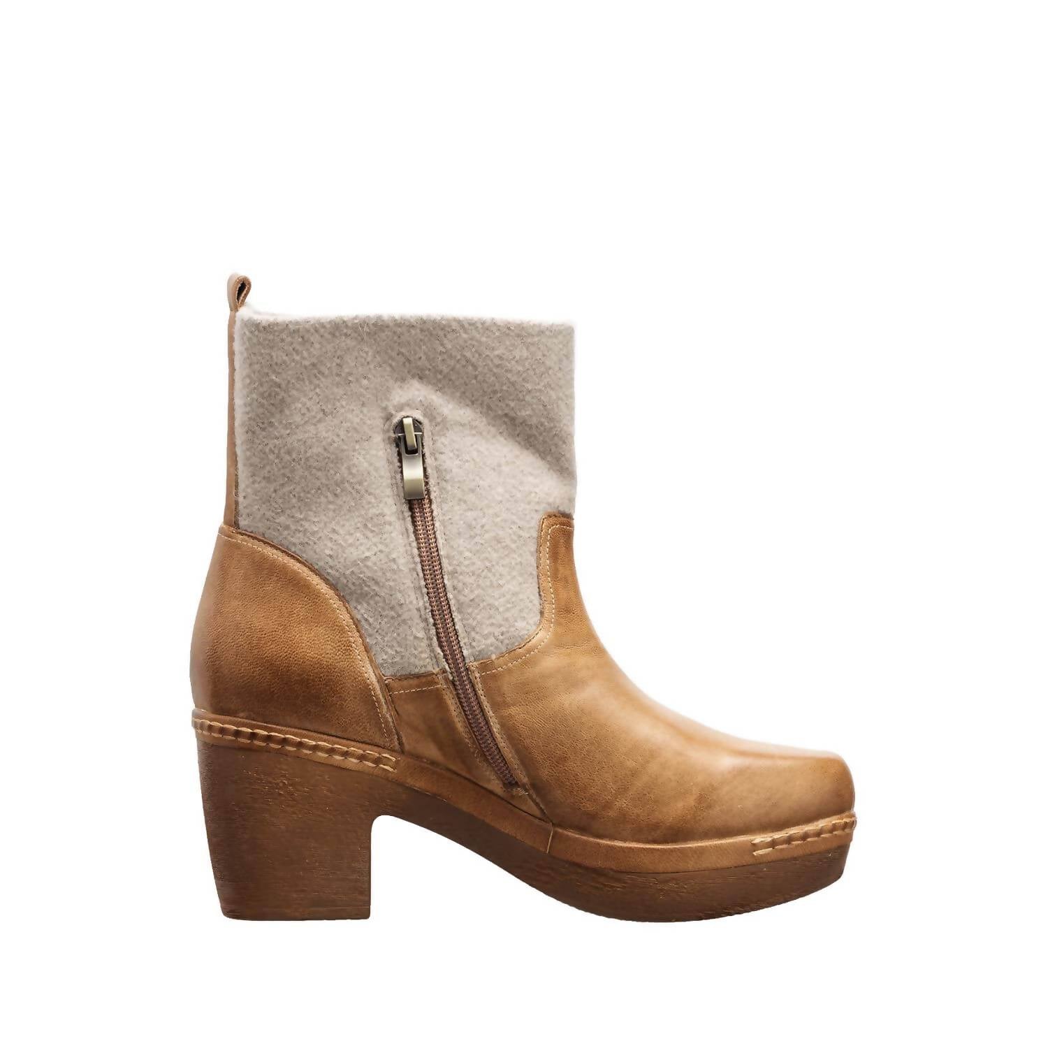 Sato Damen-Stiefeletten aus Leder – Cognac