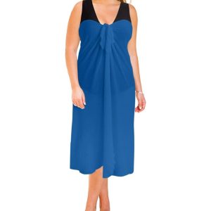 Sun Diva langer Pareo als Strandüberwurf in großen Größen – Denim