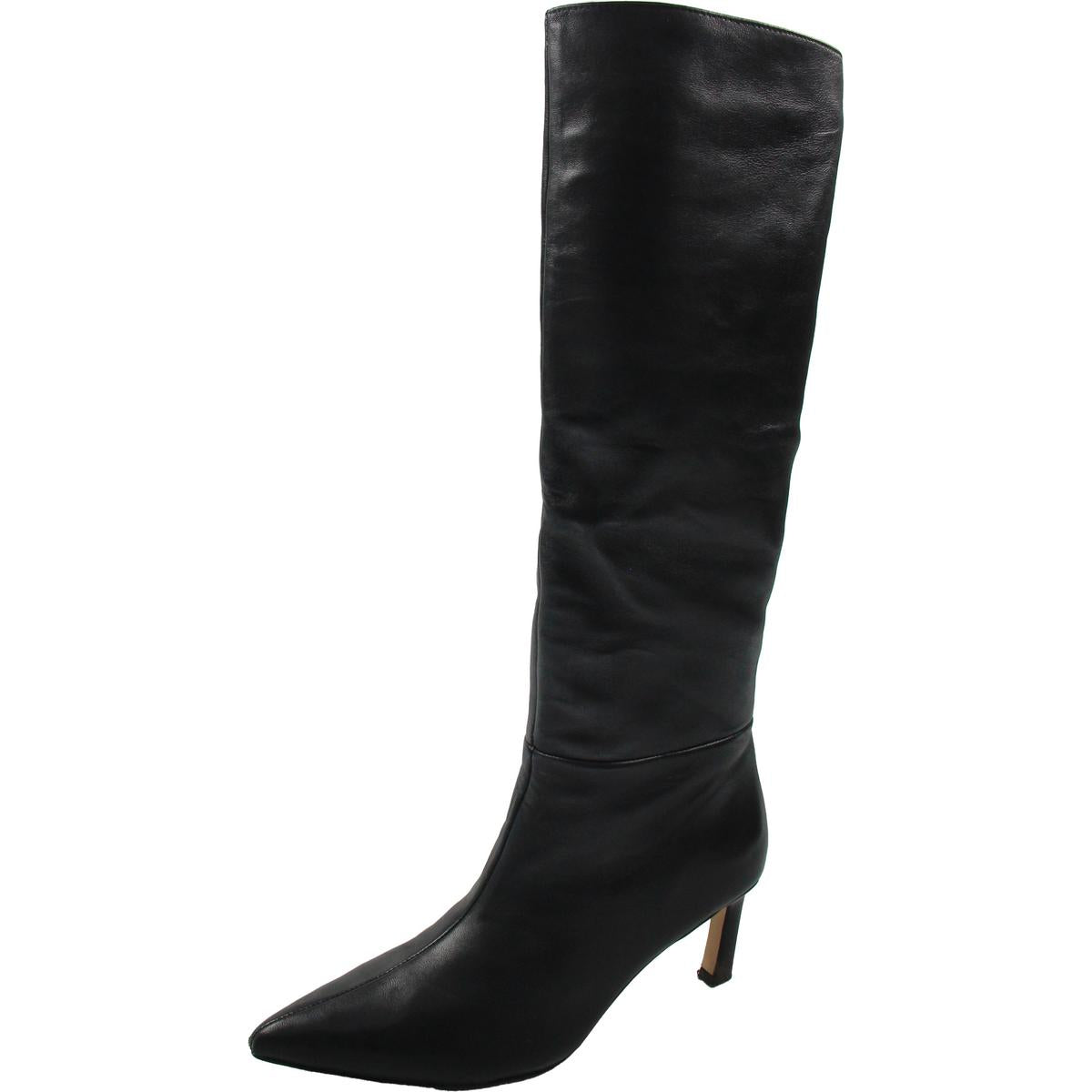 Lorthey kniehohe Stiefel – spitze Zehenpartie, Leder
