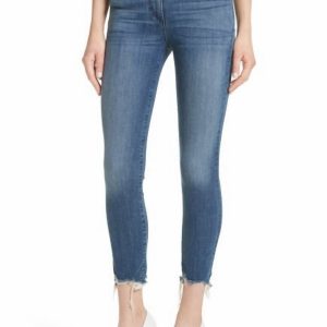 W3 Remo Edges Jeans – Fransen, eng geschnitten, Denim, Damen, verkürzt, Blau