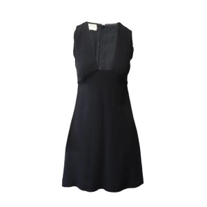 Stella McCartney Plunge Neckline Minikleid – Viskose, Schwarz