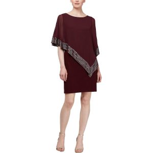 Cape Kleid – Folienbesatz, Etuiform