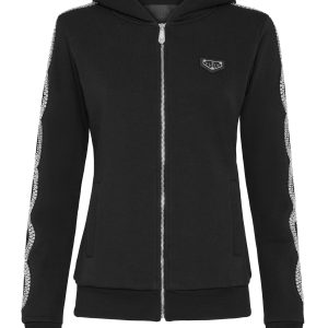 Crystal Cable Kapuzen-Sweatshirt mit durchgehendem Reißverschluss – 7644990701628