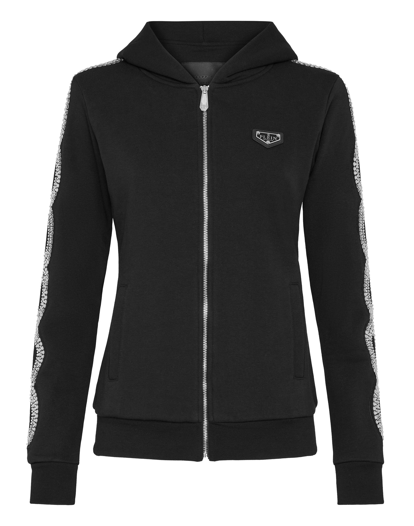 Crystal Cable Kapuzen-Sweatshirt mit durchgehendem Reißverschluss – 7644990701628