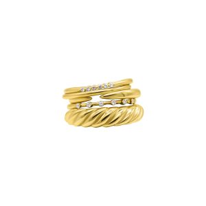 Set aus 5 stapelbaren Ringen mit 14-karätiger Vergoldung