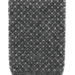 Brunello Cucinelli graue gestrickte Herren-Krawatte aus 100 % Kaschmir mit geradem Abschluss
