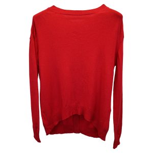 Sandro Paris Strickjacke aus roter Wolle mit Reißverschluss – 7748645191740