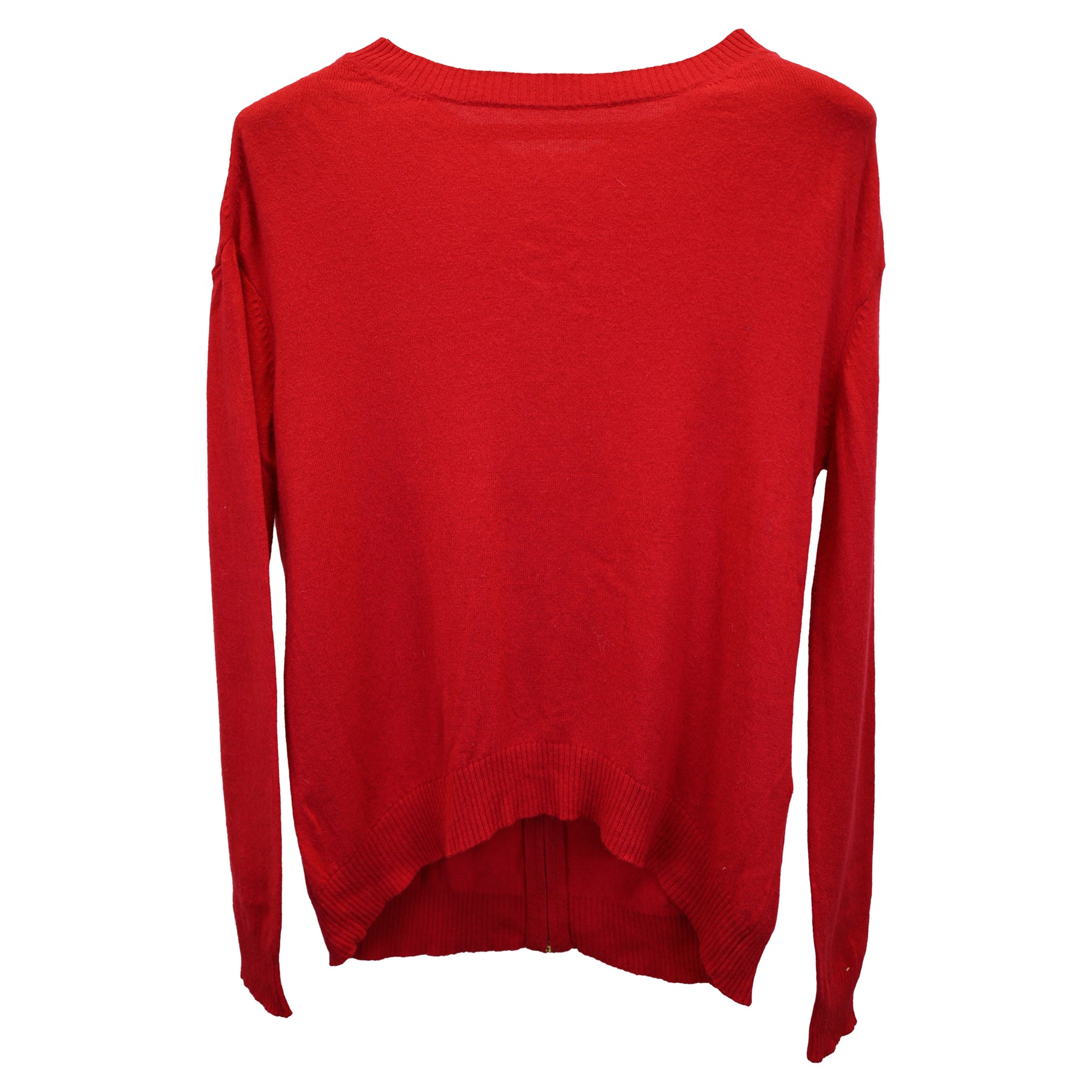 Sandro Paris Strickjacke aus roter Wolle mit Reißverschluss – 7748645191740