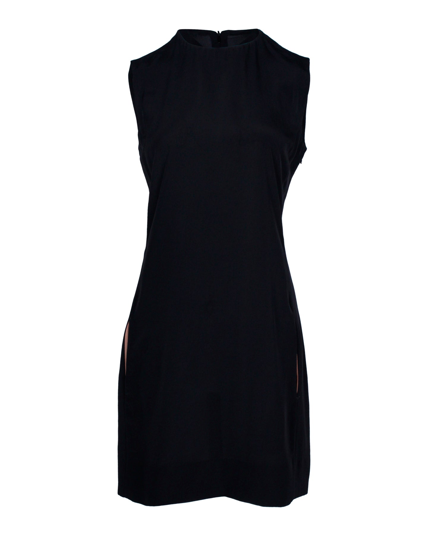 Celine Kleid – ärmellos, Schwarz, Seide