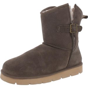 Argali Stiefel – mit Schnalle, für kaltes Wetter, Lammfell, Veloursleder