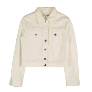 Weiße Caban Jeansjacke