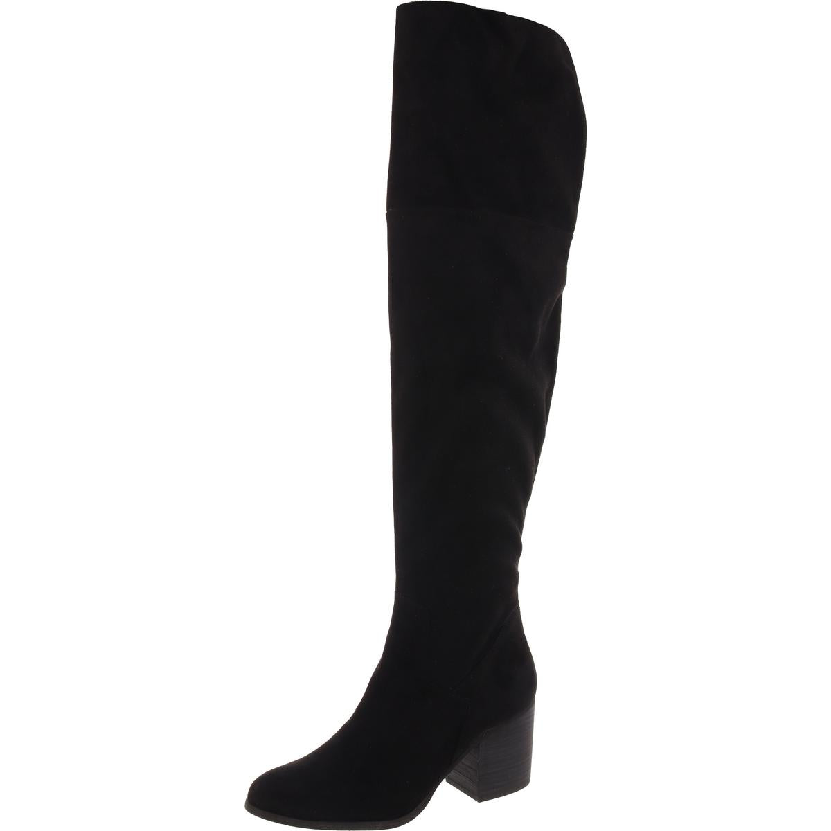 Slit Overknee-Stiefel – Velourslederimitat