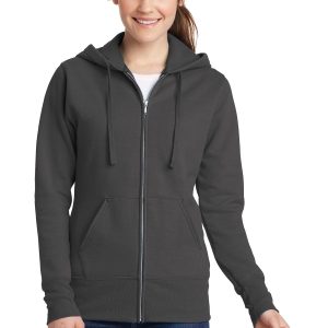 Port & Company Core Damen-Kapuzensweatjacke aus Fleece mit durchgehendem Reißverschluss