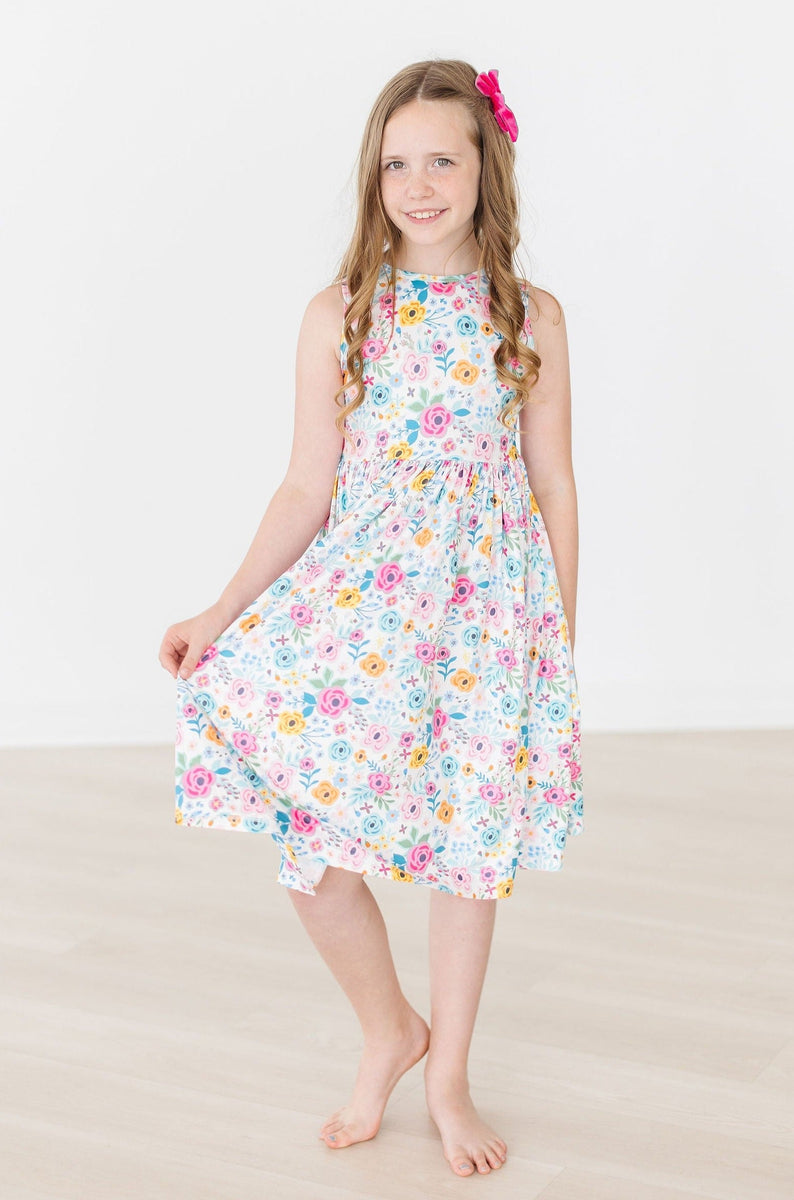 Sunshine Blooms Tank Kleid mit schwingendem Rock