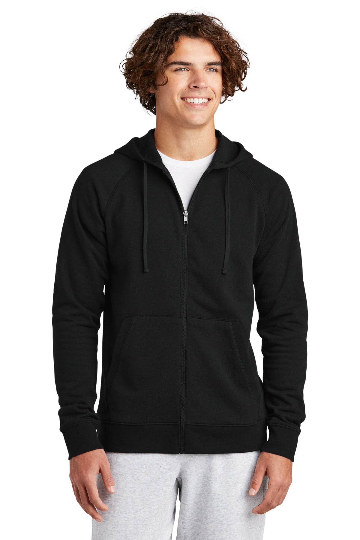 Sport-Tek Drive Jacke – durchgehender Reißverschluss, Fleece, Kapuze, Herren