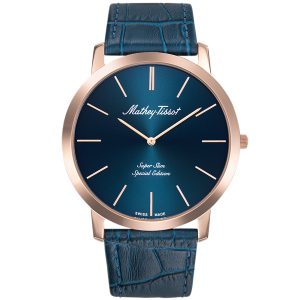 Mathey Tissot Herrenuhr mit blauem Zifferblatt