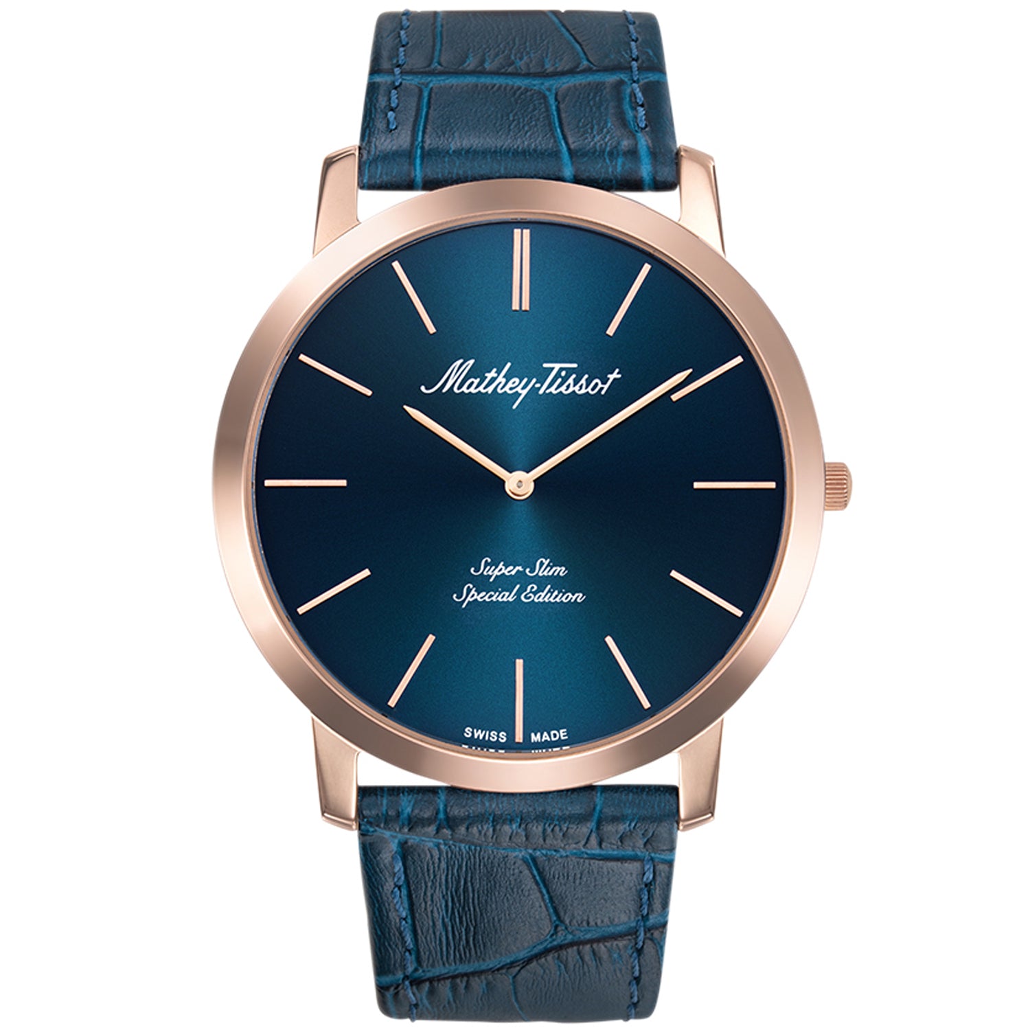 Mathey Tissot Herrenuhr mit blauem Zifferblatt