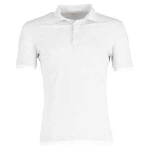 Brunello Cucinelli Poloshirt mit Lageneffekt aus grauer Seide und Baumwolle