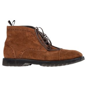 Tom Ford Schnürstiefeletten aus braunem Veloursleder